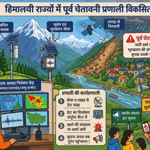 हिमालयी राज्यों में पूर्व चेतावनी प्रणाली विकसित